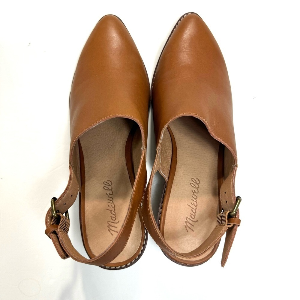Madewell The Jess Slingback Block Heel Mule in Camel Tan Size 8.5 - Picture 7 of 11